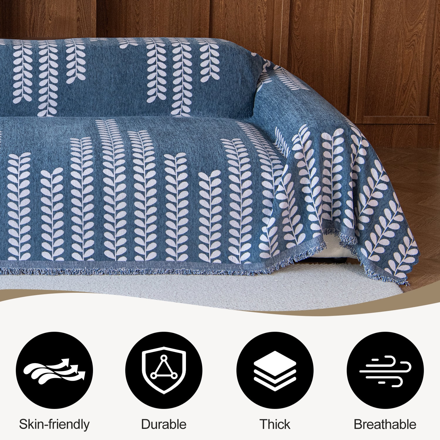 Jessy Home Sofa Covers Couch Cover Sofa Slipcover for Most Shape Sofas Multi-Function Furniture Cover for Pets Cats Dogs Home Decor 71"x 118"Deep Blue