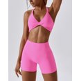 thumbnail image 7 of IBTOM CASTLE Workout Sets for Women 2 Piece Twist Front Halter Sports Bras High Waist Biker Shorts Exercise Gym Yoga Outfit Pink, 7 of 7