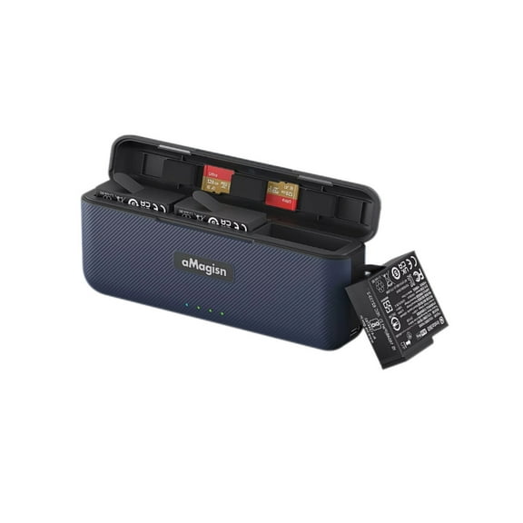 Battery Fast Charging Box for Insta360 Ace Pro 2 – Dual-Function Charger with MicroSD Storage, Smart Fast Charge Hub with USB-C Input, Portable Lightweight Travel Accessory