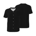 thumbnail image 3 of Daiia Black Mens Baseball Jersey Button Down Shirts Short Sleeve Sports Uniforms-Small, 3 of 9