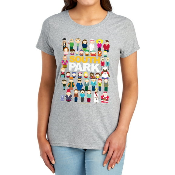 South Park Full Cast Women's T Shirt,Athletic Heather, Small