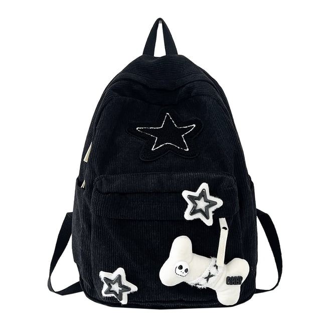 Mochila de pana para mujeres hombres bolsa de viaje con estrellas bolsa de libros para el trabajo compras escuela