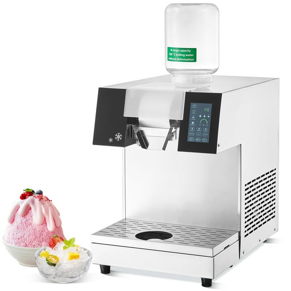 KFFKFF Industrial Snowflake Ice Device, 507LBS/24H Snowflake Ice Creator, Metallic Ice Grinding Equipment, Powered Ice Cone Producer, Air Circulation Mechanism for Quick Heat Loss