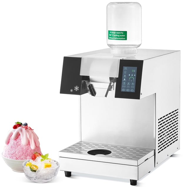 KFFKFF Commercial Snowflake Ice Machine, 507LBS/24H Snowflake Ice Maker, Stainless Steel Ice Shaver Machine, Electric Snow Cone Maker, Air Cooling System