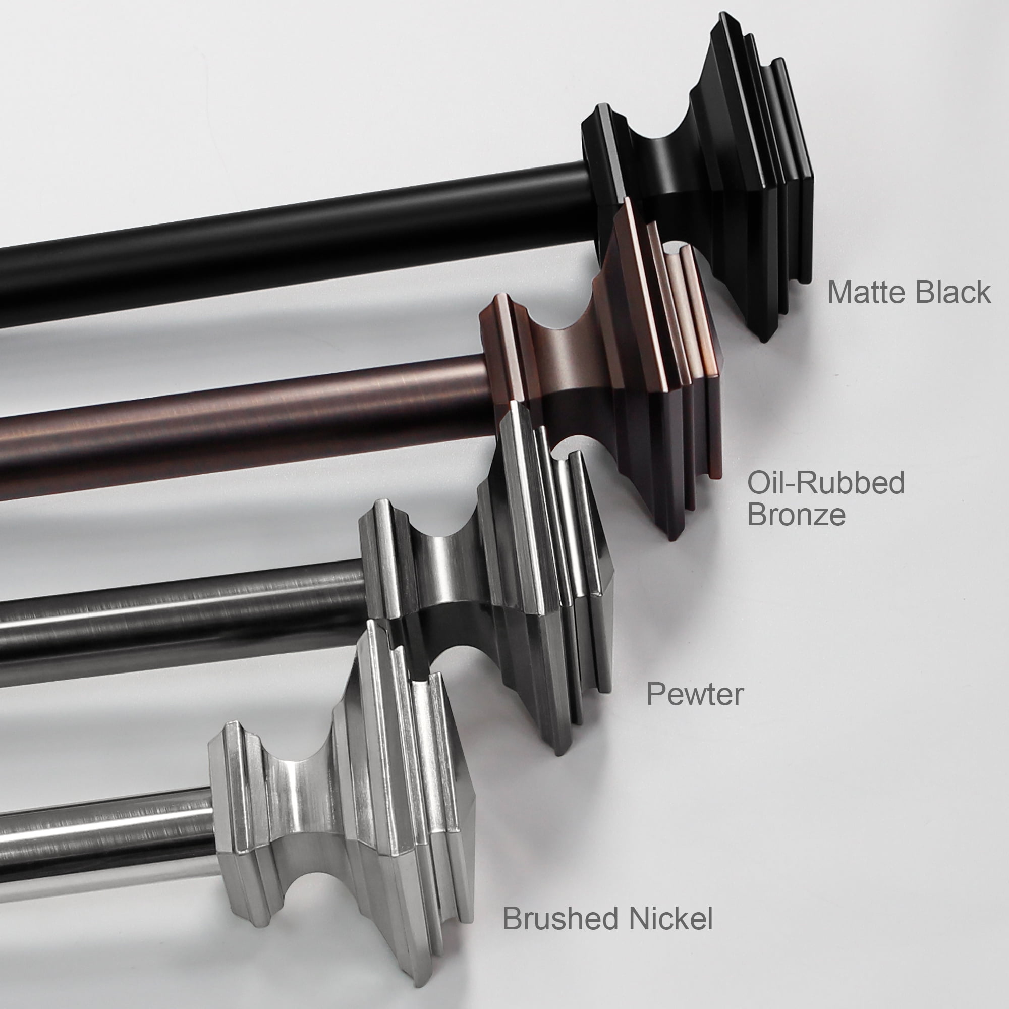 Better Homes & Gardens 1" Oil-Rubbed Bronze Square Adjustable Single Curtain Rod Set, 42-120"