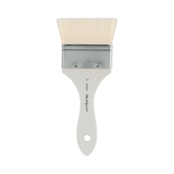 Creative Mark Mimik Synthetic Goat Hair Mottler Paint Brush 3" - Short Handle Flat Watercolor Brush- Soft, Absorbent, Synthetic Paint Brush for Watercolor, Oil & Acrylic- Rust-Proof Ferrule- Handmade