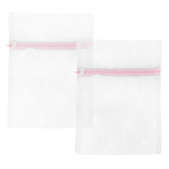 Uxcell Household Nylon Clothes Underwear Lingerie Sock Holder Washing Bag White 2 Pcs