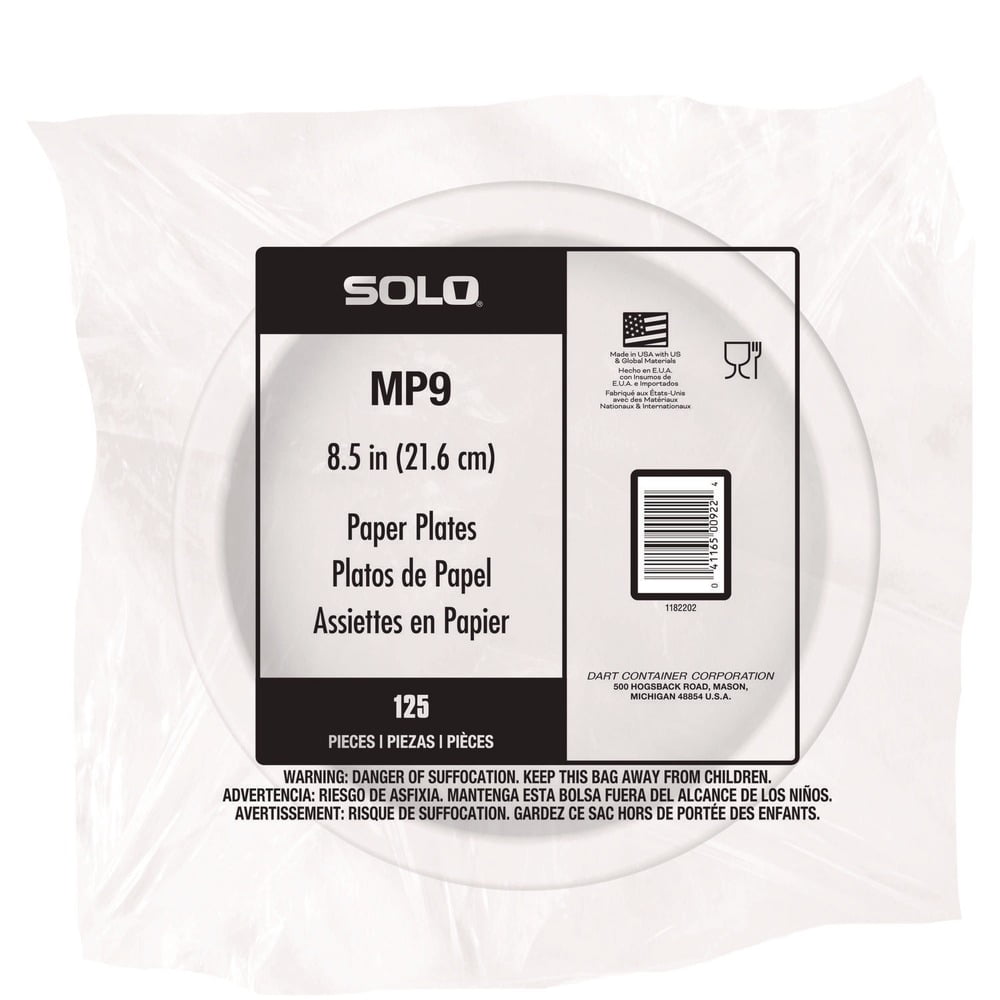 9 in. Diameter ProPlanet Seal Compostable Paper Dinnerware Plate - White (250/Carton)