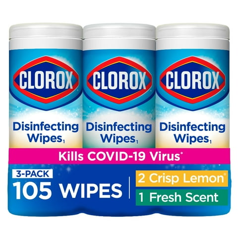 Bleach-Free Disinfecting and Cleaning Wipes, 105 Count, 3 Pack