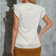 thumbnail image 4 of Likimi Womens Mardi Gras Shirt V Neck Solid Color Sequin Short Sleeve Loose Fit Fashion Elegant Tops White Size 2Xl, 4 of 5