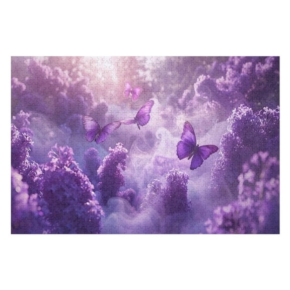 Puzzles for Adults 300 Pieces - Purple Butterfly Challenging High Difficulty Jigsaw Puzzle,Great Gift for Jigsaw Lovers for Family Fun & Couples