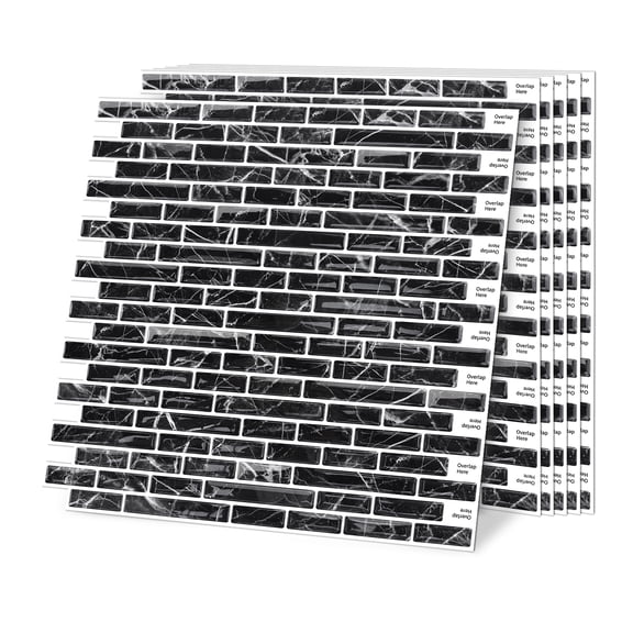 10-Sheet Peel and Stick Kitchen Backsplash Tiles, 12"x12" Self-Adhesive Marble Grey Wall Tiles for Kitchen and Bathroom
