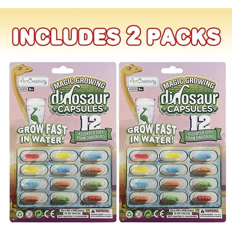 ArtCreativity Magic Growing Dinosaur Capsules, 24 Pc Water