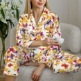 thumbnail image 6 of Bingfone Womens Pajama Sets flowers and flying butterflies Print,Long Sleeve Loungewear Pajamas Set-Large, 6 of 7
