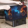 thumbnail image 2 of Toaster Covers 2 Slice, Red and Blue Fire Dragon C Waterproof Bread Machine Cover Fits for Standard 2 Slice Toasters, Home Decor Toaster Protection with Hanging Rope, 2 of 7