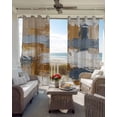 thumbnail image 6 of Brown Blue Abstract Kitchen Curtains Ombre Vintage Oil Painting Modern Art Cafe Short Curtains for Bathroom Blackout Window Curtain Small Window Treatment Drapes for Bedroom Living Room 52"x45"x2, 6 of 9