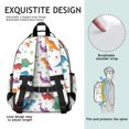 thumbnail image 5 of White Cartoon Dinosaurs Stars Pattern Cute School Backpack Bag for School with Padded Back and Adjustable Shoulder Straps 15.25"x11.5"x5.25", 5 of 5