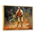 thumbnail image 2 of Designart Sport Baseball framed wall Art, Baseball Abstract Inlandscape , Sport Baseball Large framed wall art decor, Orange Modern Gold framed wall art, 20x12 inches Gold Frame, 2 of 5
