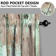 thumbnail image 3 of Vintage Vintage Teal Wood Grain Tier Cafe Curtains for Bathroom Living RV Rod Pocket Window Drapes 36 Inch 2 Panels Set 28"x36" 2 Panels Window Treatment Tiers, 3 of 4