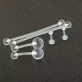 thumbnail image 5 of HOOUN 1Pc Clear Acrylic Nose Ring Lip Eyebrow Retainer Stud Ear Navel Piercing Jewelry-5, 5 of 9