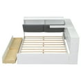 thumbnail image 2 of MAYEERTY Wood Full Size platform bed with Storage Headboard, Shelves and 2 Drawers, White, 2 of 25