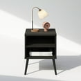 thumbnail image 4 of Furinno Claude Mid Century Style Nightstand with Wood Legs, Espresso, 4 of 6