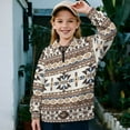 thumbnail image 2 of Uorisanigo Girls Sweatshirts Oversized Long Sleeve Shirts Tops Fall Trendy Aztec African Tribal Quarter Zip Pullover Sweatshirts for Vacation Shopping Exercise Wear, Athletic Shirts Tops, 2 of 7