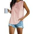 thumbnail image 3 of Loose Fit Casual Crew Neck T Shirts Basic Tee Tops Summer Sleeveless Women's Tank Top, 3 of 5