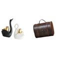 thumbnail image 1 of Estatua de cisne, escultura de animal de cerámica, organizador de joyas, caja de madera, figura, adorno único, adecuado para mujeres, hombres, oficina, 1 of 8