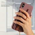 thumbnail image 2 of Compatible for iPhone XS Max Zipper Wallet Case with Card Holder, Rotation Ring Kickstand Case, PU Leather Card Slots RFID Blocking Protection Phone Case Shockproof Cover, Purple, 2 of 10
