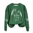 thumbnail image 4 of Fznquz Crewneck Sweatshirts Women Trendy Green Graphic Long Sleeve Sweatshirt Pullover Loose Fit Winter Fall Womens Fashion, 4 of 4