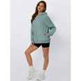 thumbnail image 6 of Womens Oversized Hoodies Comfy Sweatshirts Fall Fashion Outfits Casual Tops Fleece Clothes Light Green XL, 6 of 7