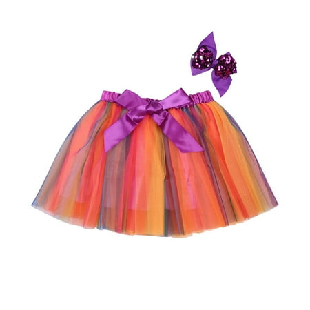 

LEVEFORDKids Star Patterns High Waist Bubble Skirt with Bowknot Hair Clip