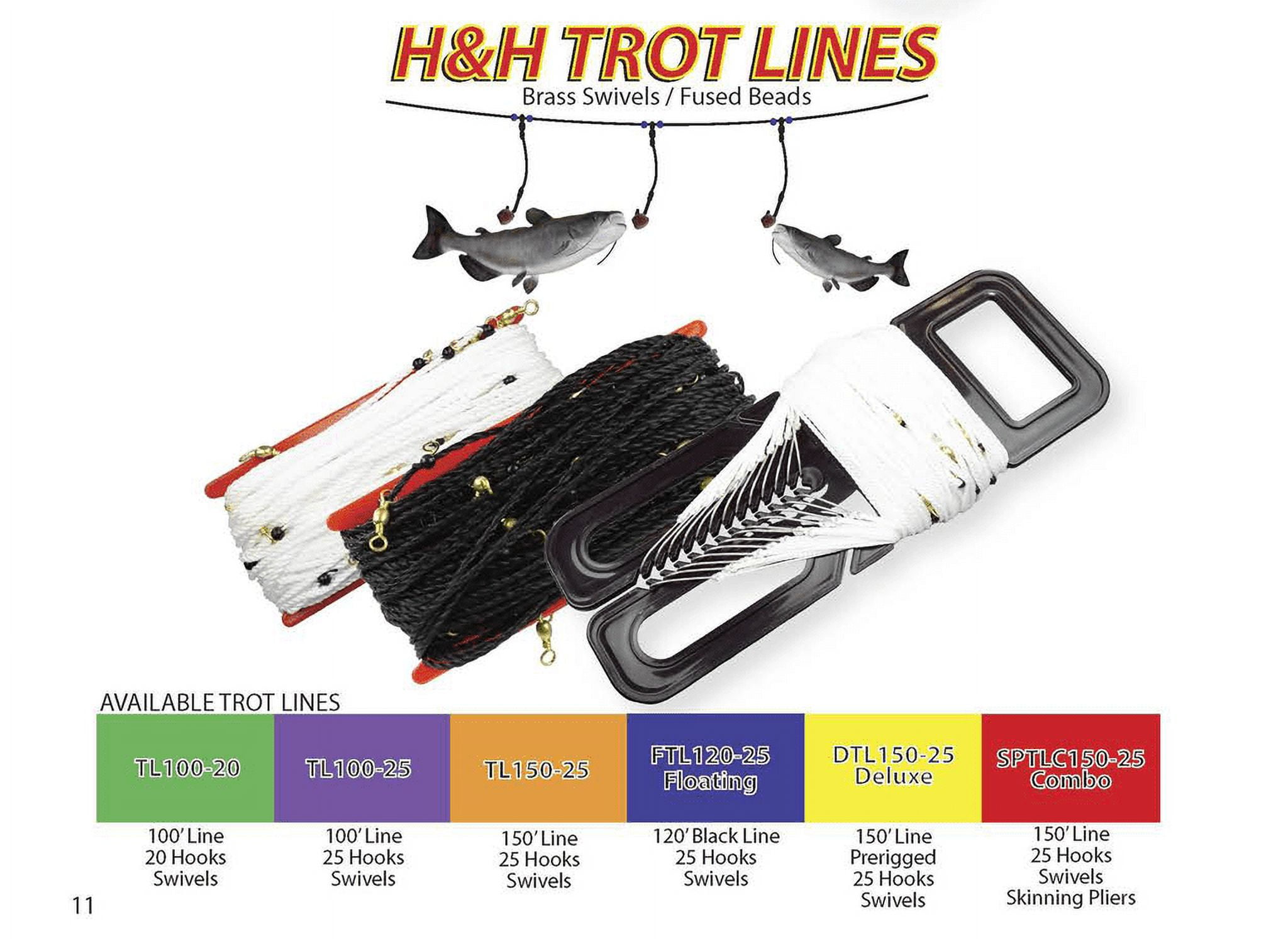 H&H Tackle Floating Trot Line 120' 25 Hooks - Multicolor - Walmart.com