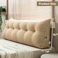 thumbnail image 6 of Lovote Triangular Headboard Pillow with Side Pockets - Teddy Velvet Fabric, Bed Rest Reading Pillow, Removable & Washable Cover, Daybed Wedge Pillow for Queen Beds, Light Brown, 6 of 6