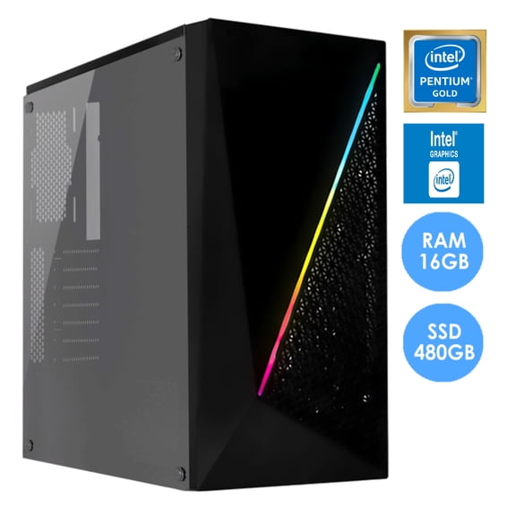 Computadora CPU Pentium Gold Intel  SSD 480GB 16GB RAM