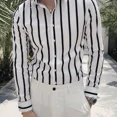 thumbnail image 2 of Camisas de hombre de manga larga de negocios a rayas camisa de hombre de alta calidad de lujo original con mangas estilo coreano venta Slim Fit Social, 2 of 5