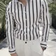 thumbnail image 2 of Camisas de hombre de manga larga de negocios a rayas camisa de hombre de alta calidad de lujo original con mangas estilo coreano venta Slim Fit Social, 2 of 5