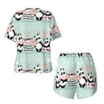 thumbnail image 5 of Lsque Cute Panda Women's Short-Sleeved Pajama Set - 2 Piece Soft and Lightweight Sleepwear Set-, 5 of 9