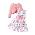 thumbnail image 2 of UACY 2PCS Little Toddler Girls Dress with Cardigan Floral Dresses Ruffle Shrug Sweaters Spring Full Clothes, 2 of 9