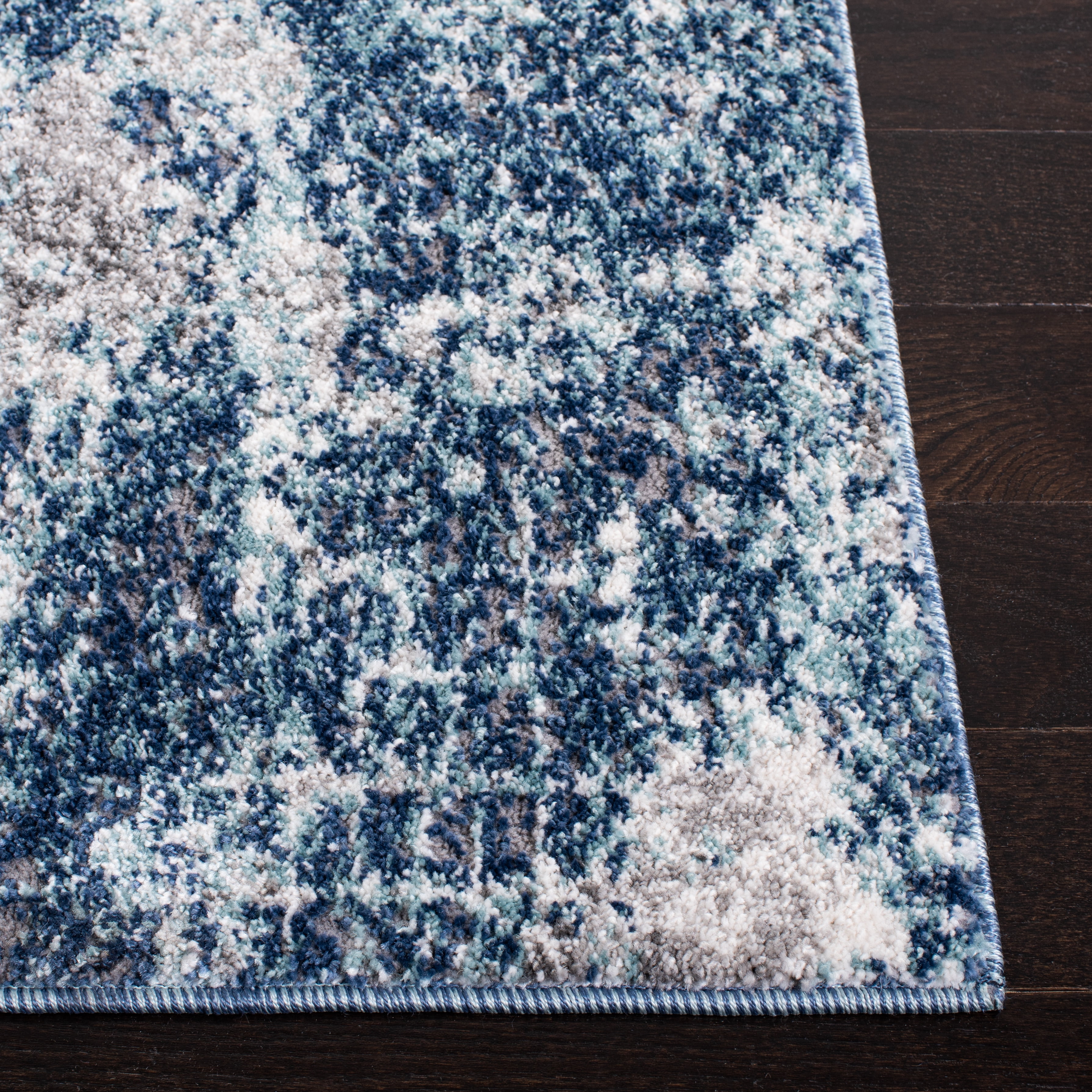 SAFAVIEH Aston Georgiana Abstract Runner Rug, Navy/Gray, 2' x 11'