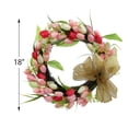 thumbnail image 2 of Vbruky Artificial Tulip Wreath, 18" Hanging Fake Artificial Garland Floral Twig for Front Door Window Wall Indoor Home Party Wedding Decor, 2 of 6