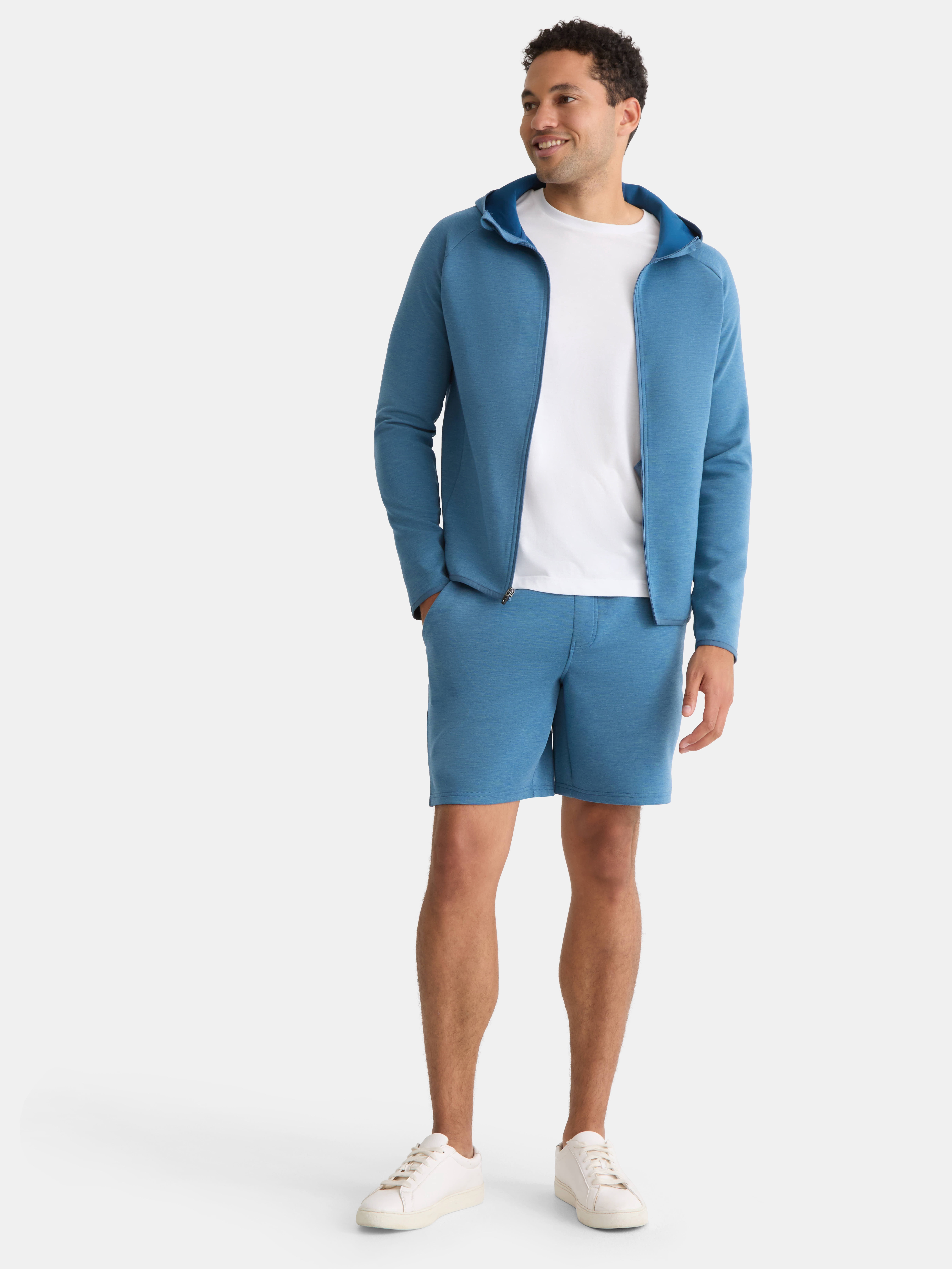 Athletic Works Men's and Big & Tall Fusion Double Knit Full Zip Hooded Sweatshirt Jacket, Sizes S-5XL