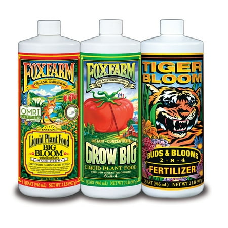 FOXFARM FX14049 Hydro Nutrient Trio Tiger Bloom Grow 3 Qts Liquid Plant