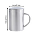 thumbnail image 3 of Stainless Steel Water Cup With Handle And Lid, Double Wall Construction For Hot And Cold Drinks, 400Ml Capacity 1 Piece Bright Finish, 3 of 7