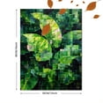 thumbnail image 3 of Abstract Green Leaf Mosaic Canvas Print Wall Art for Living Room Office Hotel Cafe Restaurant, 3 of 8