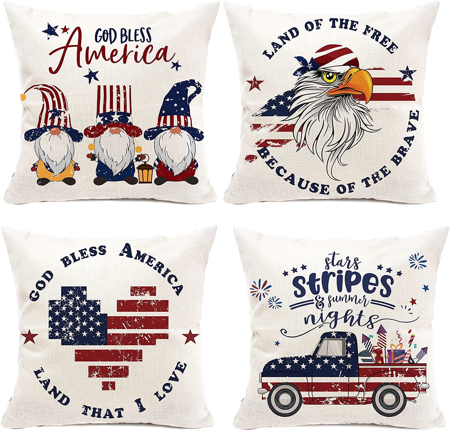 Multicolor 16x16 We The People Vintage Retro USA Flag Patriotic Freedom Throw Pillow