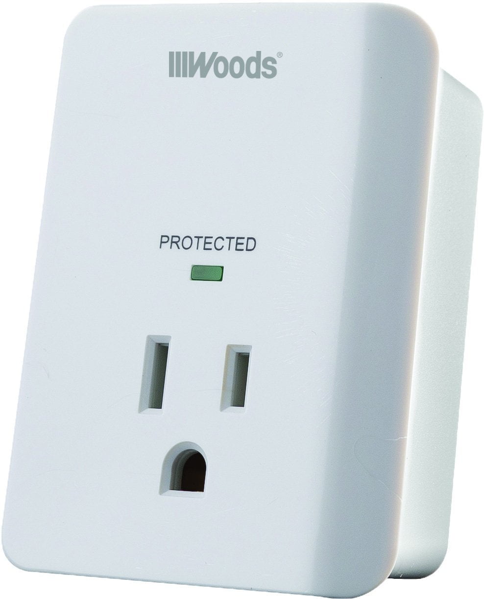 Woods 41008 Surge Protector One 3Prong Power Outlet LED Indicator