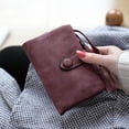 thumbnail image 4 of Womens Small Bifold Leather Wallets Ladies Wristlet with Card slots id window Zipper Coin Purse, 4 of 6