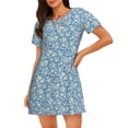 thumbnail image 1 of Fotbe Floral Retro Style Bata de Dormir para Mujer con Estampado, Camisón de Algodón de Manga Corta, Ropa de Dormir Casual, 1 of 6